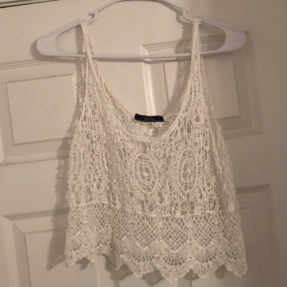 Crochet crop top tank top